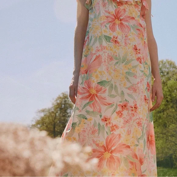 H&M Floral Ruffle Dress NWT - Picture 5 of 13